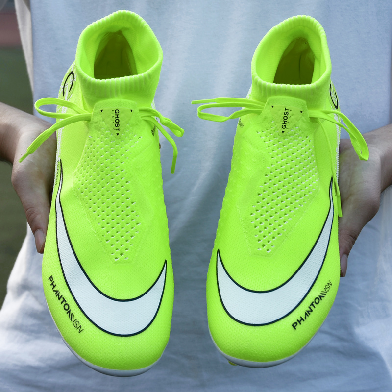 C Ronaldo super top knit limited edition dark brake soccer boots men's and women's high top long nails crushed nails AG adult student little plum TF