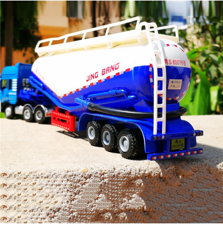 Lớn 1:50 trẻ em hợp kim đồ chơi xi măng tàu chở dầu kỹ thuật bán rơ moóc mô phỏng xe tải lớn mô hình cậu bé - Chế độ tĩnh xe đồ chơi trẻ em