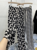 Magogue Chessboard G Loose High Waist Display Slim Casual Pants 2022 Summer New Covety Straight Barrel Broadlegged Pants Woman