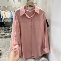 Thin-style shirt woman 2022 spring and summer new Korean version ins 100 lapped foreign air sunscreen jacket minimalist lining cloths