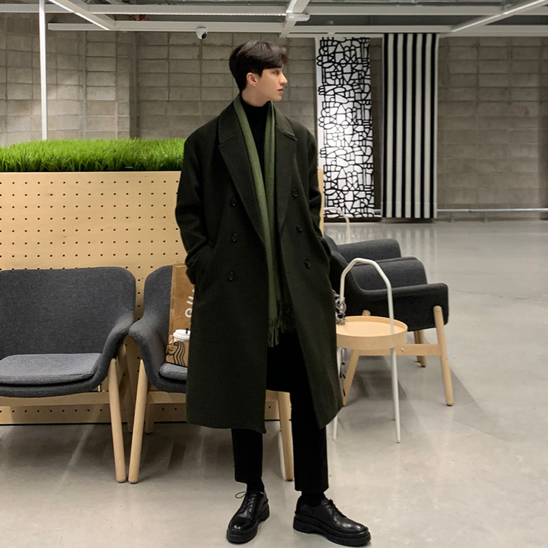 How about Mao's big coat men loose winter thickened in the middle of the long version of the wind coat Korean version of men cashmere coat Japanese coat day coat