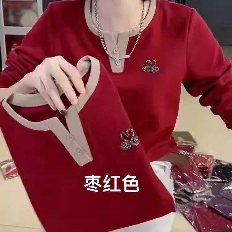 Tiktok Style Spring and Autumn New Women's Black Swan Logo Long-Sleeve T-Shirt, Fashionable, Age-Reducing, Tummy-Concealing, Slimming Top