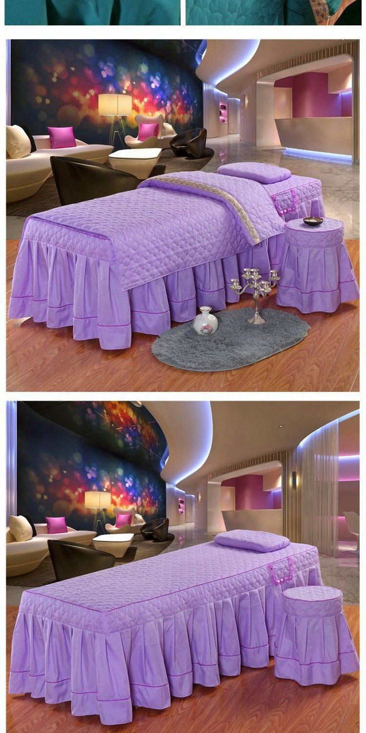 Làm đẹp trải giường bốn bộ thẩm mỹ viện châu Âu dành riêng cho cơ thể massage giường khử trùng Giường Hàn Quốc có thể được tùy chỉnh ga spa