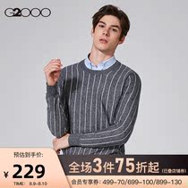 G2000 mens youth round neck Korean pullover sweater mens trend casual autumn and winter sweater