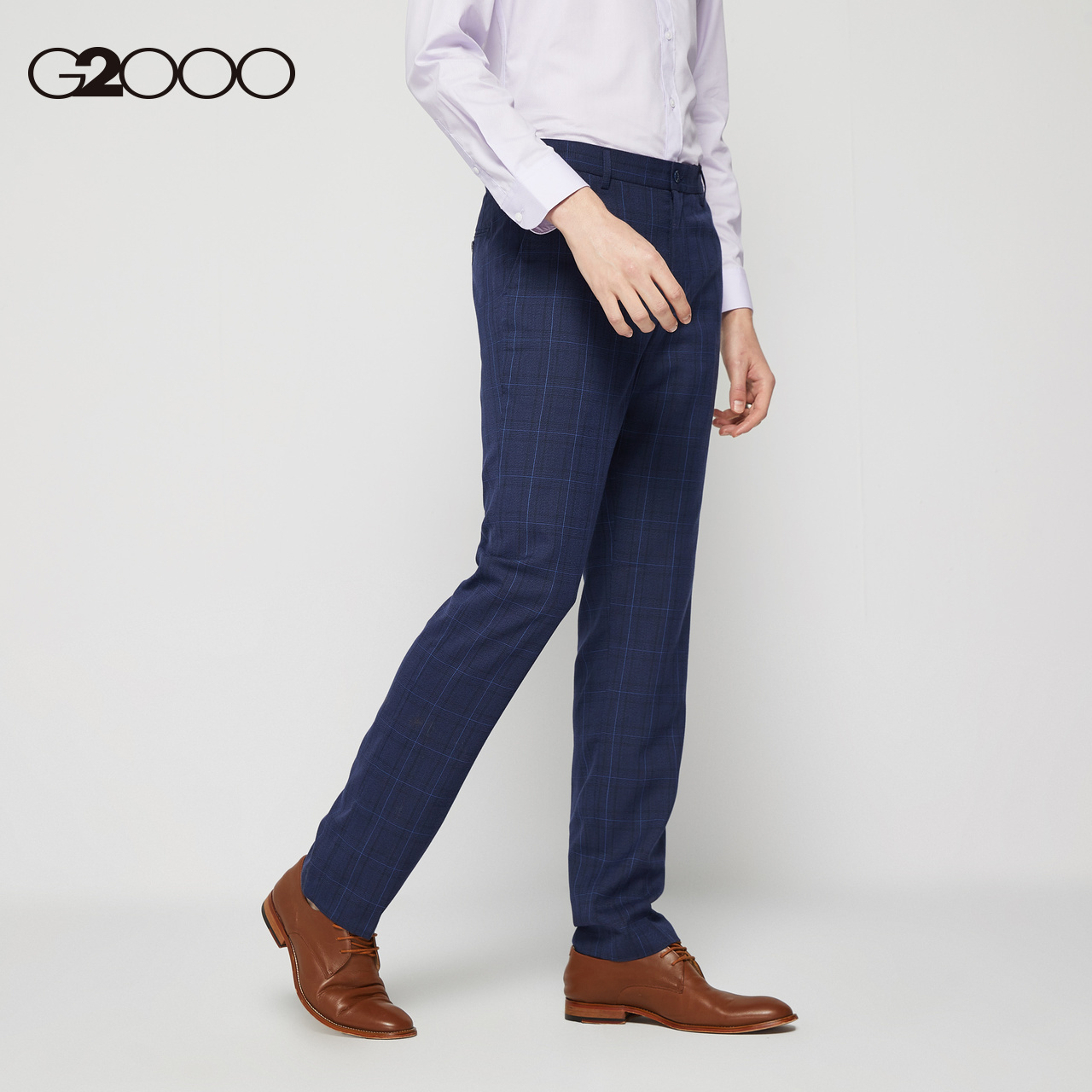 G2000 nam quần thời trang mùa hè thường rửa chống cơ thể vải quần kẻ sọc phù hợp trong lành.