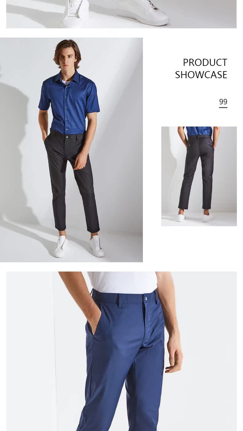 G2000 nam xu hướng kinh doanh cotton co giãn thẳng quần mới quần áo công sở mỏng quần giản dị - Quần tây thường quần tây áo sơ mi
