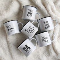 Golden Enamel Cup Old-fashioned Nostalgia Classic Large Capacity Children Thickened Iron Tea Vat SubKaiser Wei Gift Customisation