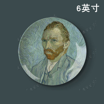 6-inch Van Gogh oil painting ceramic plate Living room Restaurant Hotel Decorative Hanging Wall wall Decorated Pendulum tray Process disc sat tray