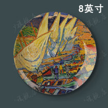 Fauvism Andrew Delang oil painting plate European restaurant background wall decoration hanging plate ceramic plate 8 inches