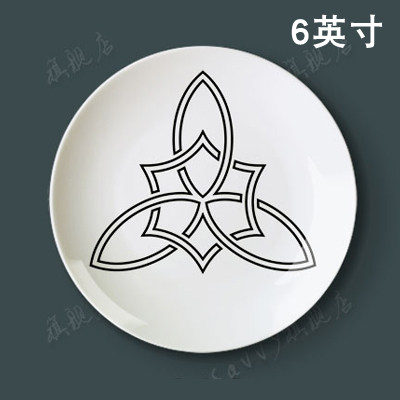 6-inch classical black and white floral disc New Chinese style dining room Dining Room Wall wall Decorative Hanging Disc Craft Pendulum for sitting tray