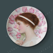 Greek classical girl decorative painting plate living room background wall plate Wall wall hanging plate ceramic plate creative home setting plate