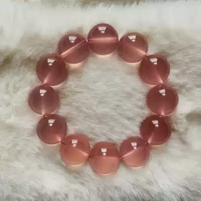 Leather ball island gluttonous series pink crystal bracelet Gem-grade natural Mozambique pink crystal customization