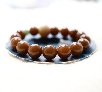 Leather ball Island Hetian Jade specimen grade chocolate powder single ring bracelet rich classical brown sugar color