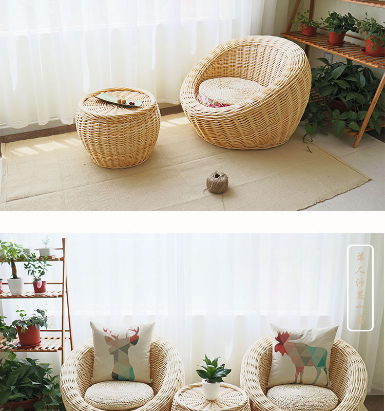 ban công phòng ngủ nhỏ sofa ba mảnh wicker thường ghế kết hợp mục vụ đôi beanbag đơn cá tính sáng tạo - Ghế sô pha ghế sofa phòng khách