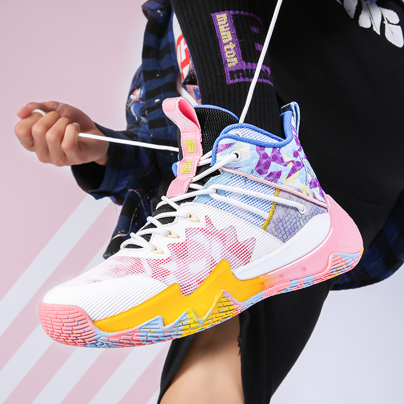 Pike Basketball Shoes Men's Shoes 2022 Summer New Students Shock Absorbing Wear Real Combat Sneakers Net Face Breathable Sneakers