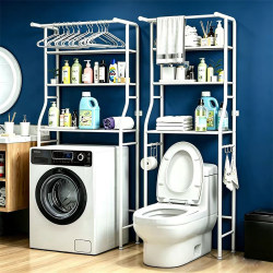 Stainless Steel Bathroom Toilet Multi-Functional Storage Rack Above the Toilet, Multi-Layer Floor-Standing Washing Machine Storage Cabinet