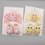 Детская летняя тонкая шапка, дышащие носки, детский мультяшный комплект для новорожденных, 0-12 мес., в западном стиле, Индия