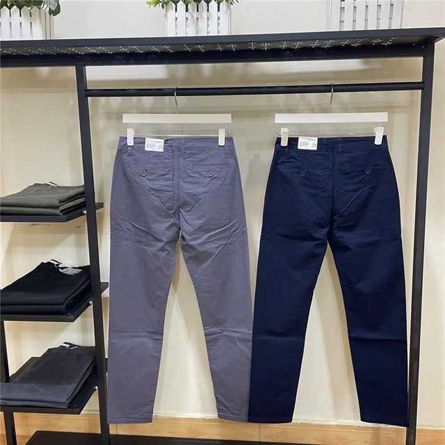 Authentic Baleno Men's Casual Pants, New Style, Pure Cotton, Slim Fit, Solid Color, Simple, Spring/Summer, Thin, Slightly Stretchy Casual Pants for Men