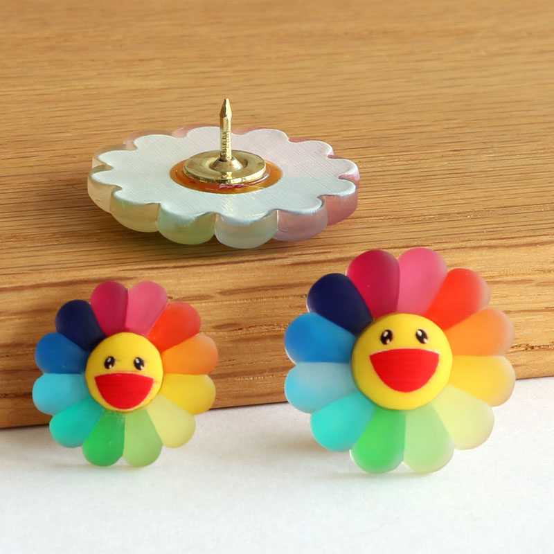 3 seven-color rainbow smiley face sunflower cartoon emoticon pushpin weather cute cork message decoration pushpin