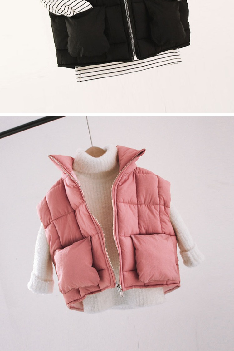 Áo vest cotton cho bé gái mùa thu Hàn Quốc mùa thu đông mặc ấm áp bên ngoài cho bé 1-3 tuổi mùa đông dày hoang dại quần áo bé gái