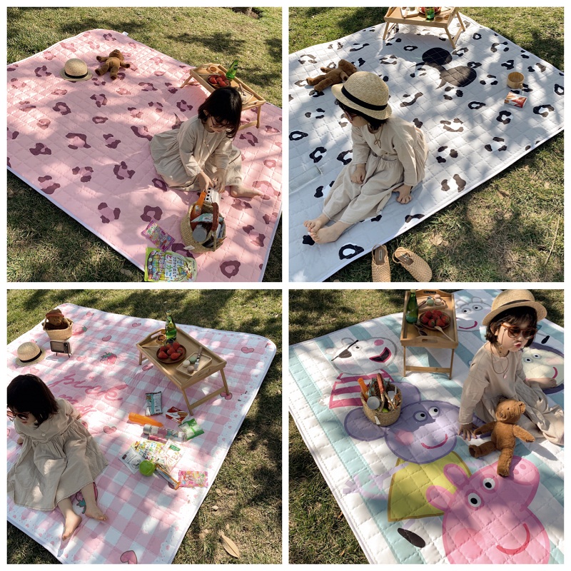 Cartoon Outdoor Waterproof Moisture-Proof Picnic Mat Ultra Light Portable Children Wild Cooking Mat Enlarge Spring Crumable Folding Picnic Cloth