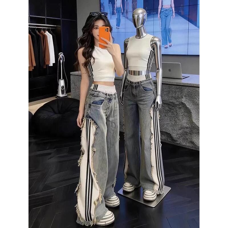2026 New Summer Style Hot Girl Style Fashionable High-End Sleeveless Vest Top Casual Denim Pants Suit Women's Clothing 2026 New Summer Style Hot Girl Style Fashionable High-End Sleeveless Vest Top Casual Denim Pants Suit Women's Clothing