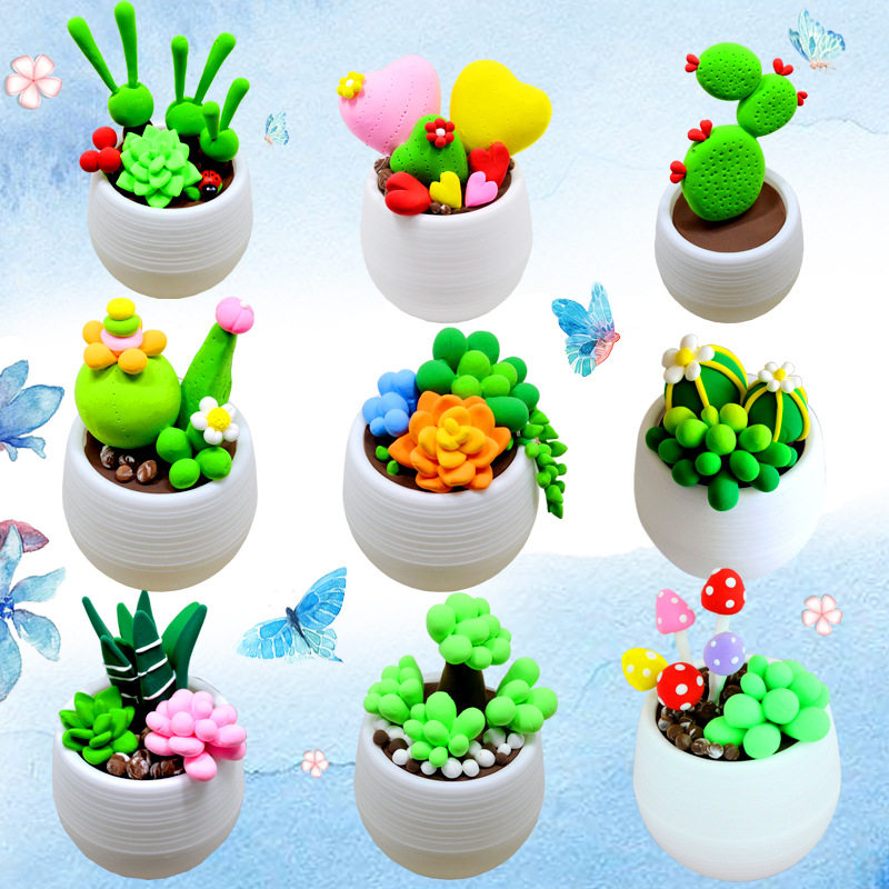 Children's kindergarten ultra-light clay colour mud parenting hand DIY active multi-meat plant potted toy material bag-Taobao