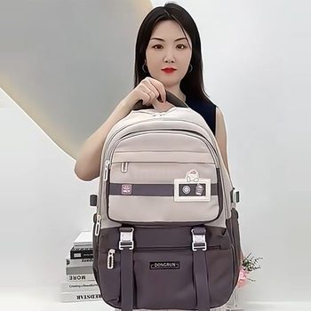 Middle School Student Schoolbag, Female, Large Capacity, Junior High School Student Backpack, Burden-Reducing, Spine-Protecting, Ultra-Lightweight, Waterproof, Fifth and Sixth Grade