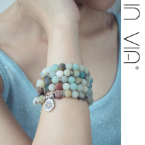 21 summer refreshing natural stone dual-purpose beaded necklace multi-circle bracelet bracelet multi-layer men and women yoga hippie first jewelry