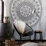 Boho hippie Bohemian tấm thảm Ấn Độ thảm ghế sofa màu đen và trắng nhà thiết kế nội thất tranh tường treo tấm thảm tường vải trải bàn - Tapestry thảm decor treo tường