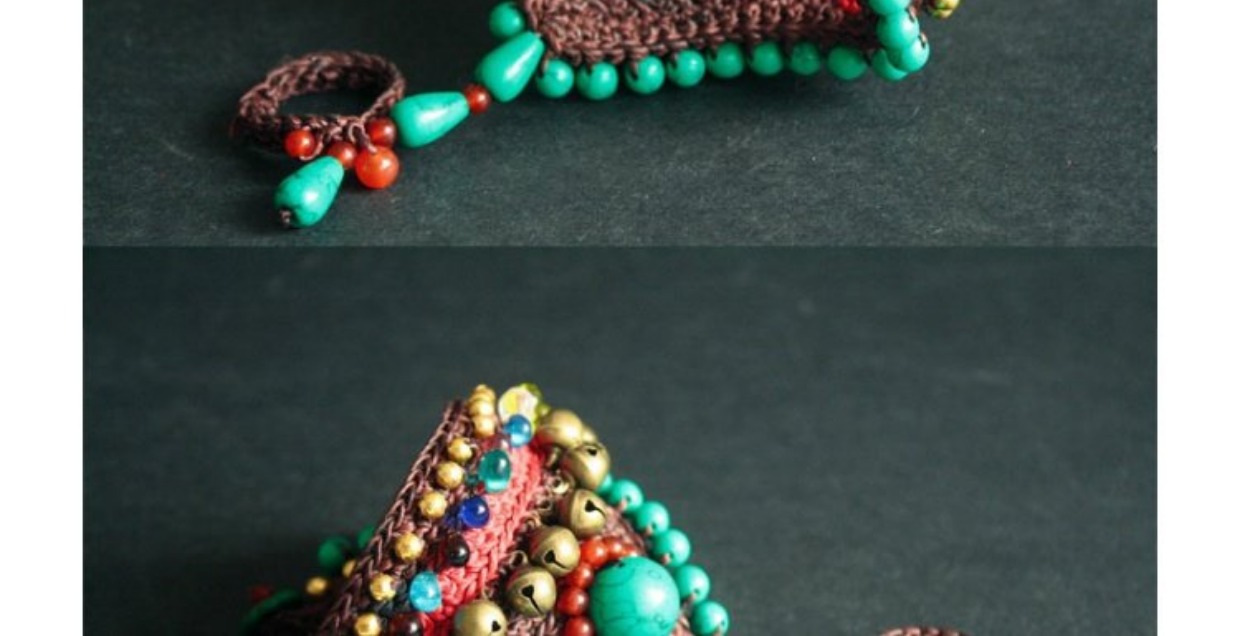 19 mùa thu và mùa đông màu ngọc lam chuông đồng handmade vòng tay nữ vòng tay Đông Nam Á Thái Lan du lịch bắn vũ điệu tay trang sức vòng daniel wellington 