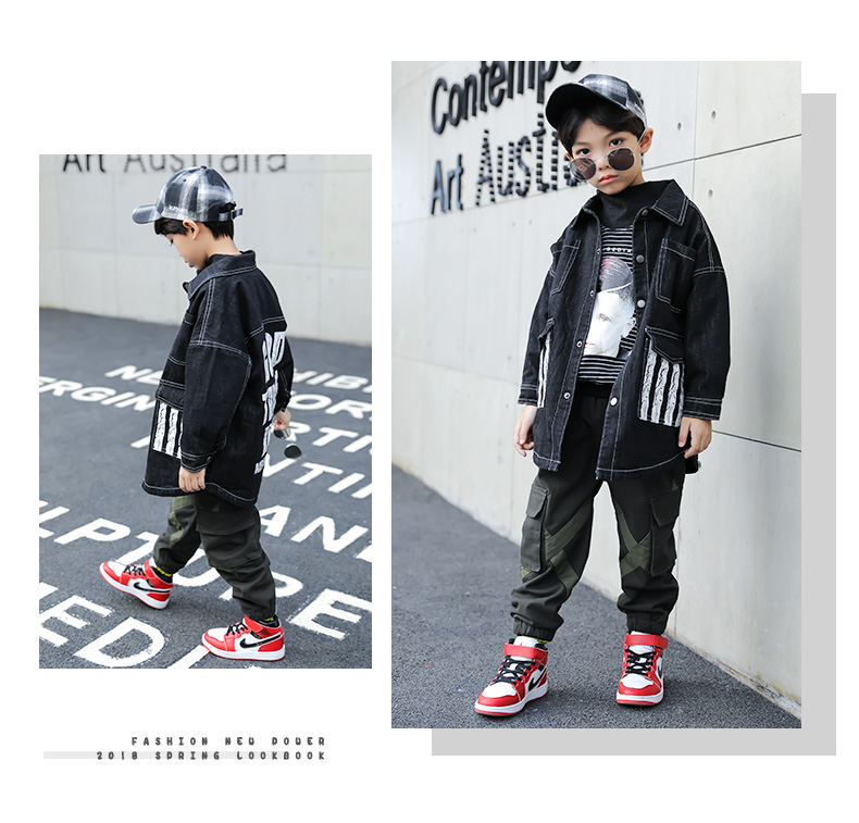 Áo khoác denim cho bé trai 2018 mới to boy quần áo thu đông áo khoác trẻ em hàn quốc