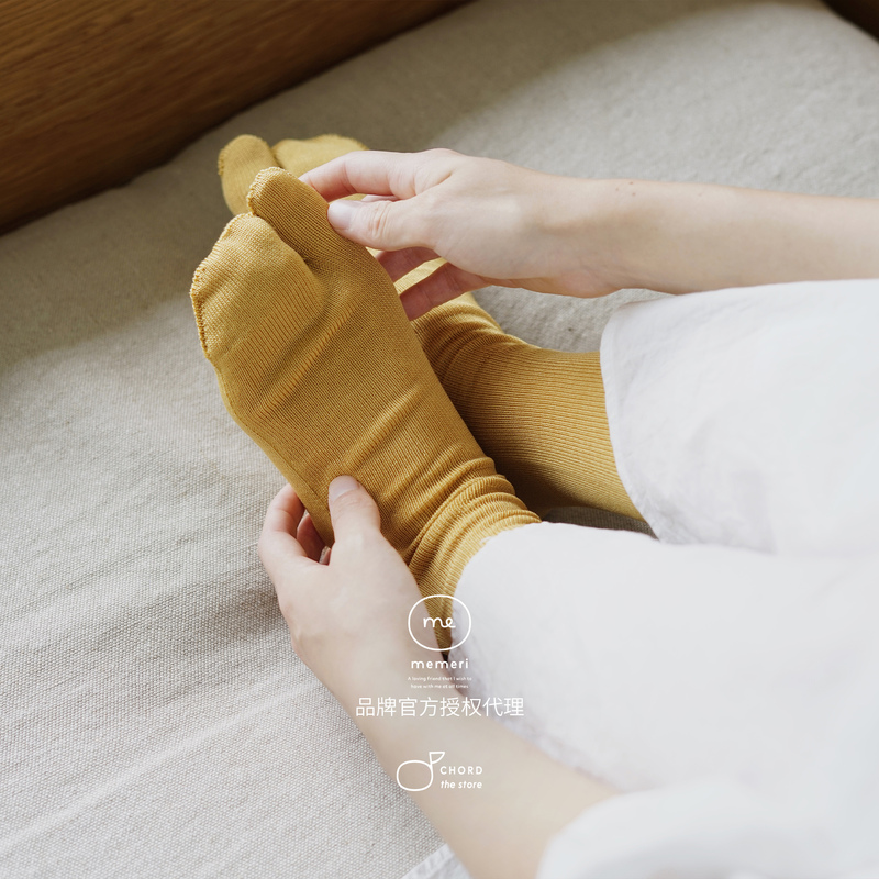 Japanese-Made Egyptian Giza Cotton Tabi Split-Toe Socks Memeri Official Authorized Agent Me0201