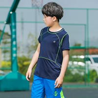 Trai thể thao ngoài trời quần áo khô nhanh phù hợp với ngắn tay T-Shirt trẻ em lớn mùa hè quần short đào tạo quần áo bóng rổ quần áo bóng đá shop bán đồ trẻ em