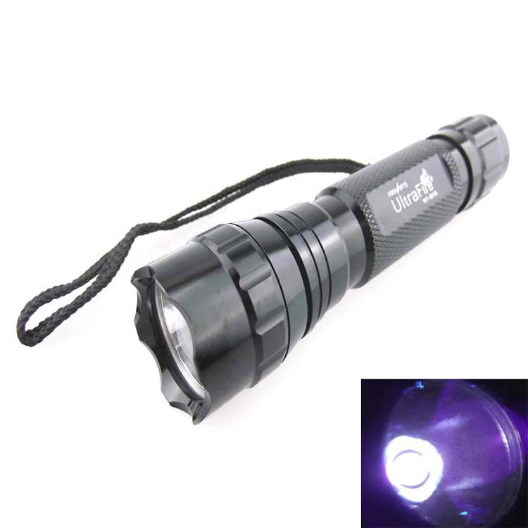 UltraFire 501B 365nm UV Violet flashlight Banknote detection Scorpion detection fluorescence