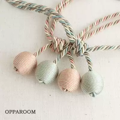 Beautiful non-perforated curtain strap storage with hanging ball rope lace simple modern bedroom living room decoration accessories