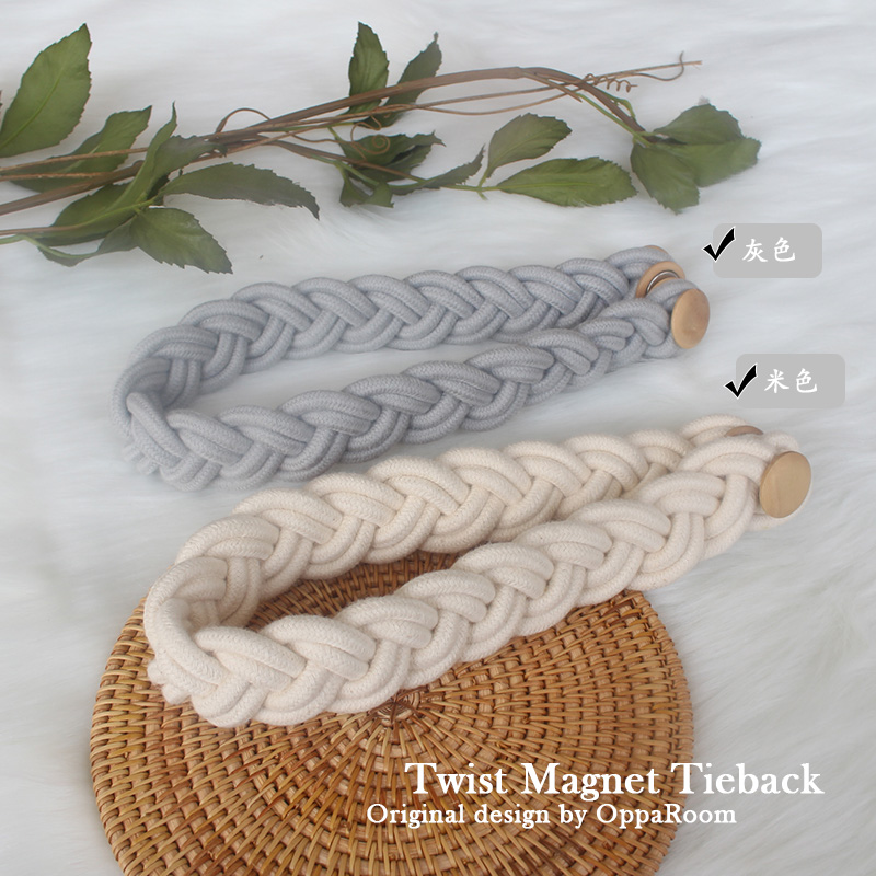 Twist blooming New product punch-free installation hook simple modern curtain strap cotton rope magnet buckle collection belt