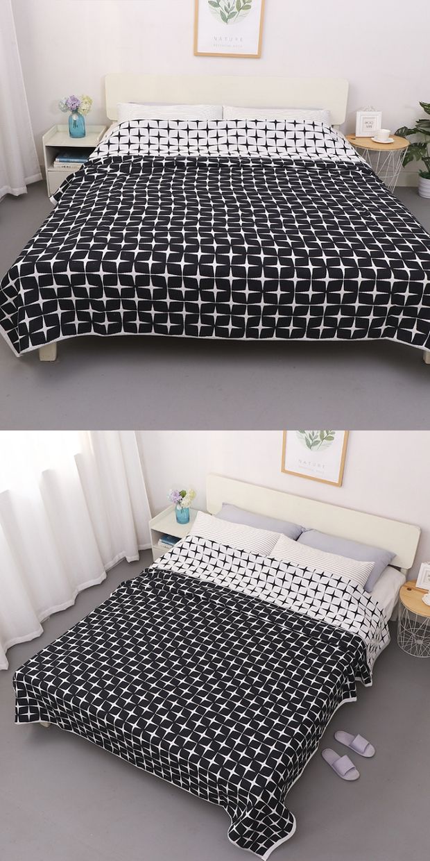 Khăn gạc là cotton và mùa hè mát mẻ là điều hòa không khí là máy có thể giặt được - Ném / Chăn chăn nhung mỏng