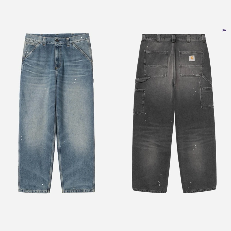 In Stock Carhartt Wip Og Single Carhartt Splash-Ink Single-Knee Work Pants Jeans 037031