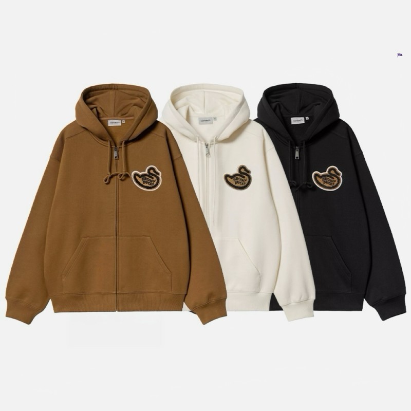 Special Offer Carhartt Wip Brown Ducks Carhartt Duck down Fleece Sweatshirt Jacket 33931
