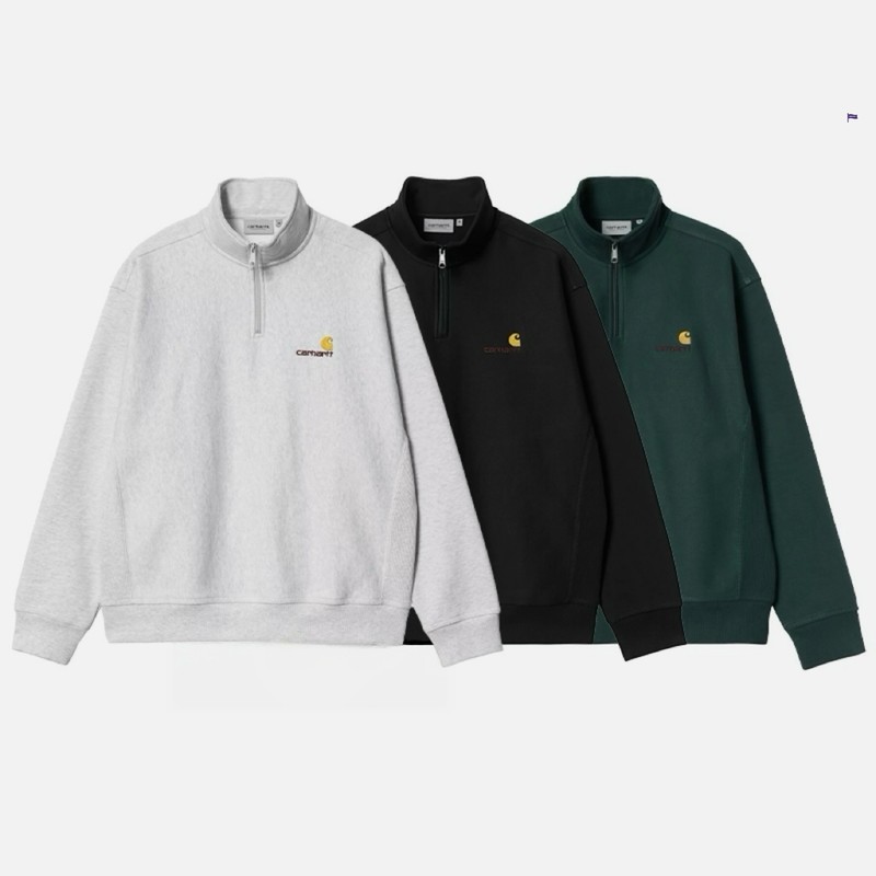 In Stock Carhartt Wip Half American Carhartt Half-Zip Fleece Sweatshirt 027014 In Stock Carhartt Wip Half American Carhartt Half-Zip Fleece Sweatshirt 027014
