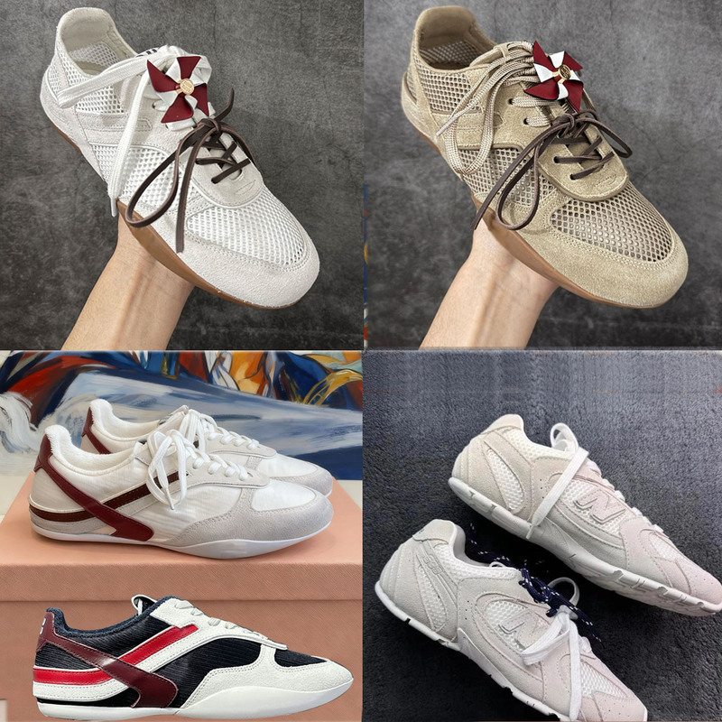 A Miu Brand 530 German Training Shoes Khaki Mesh Suede Retro Color-Blocking Casual Lace-Up Shoes, Same Style as Liu Hao Cun