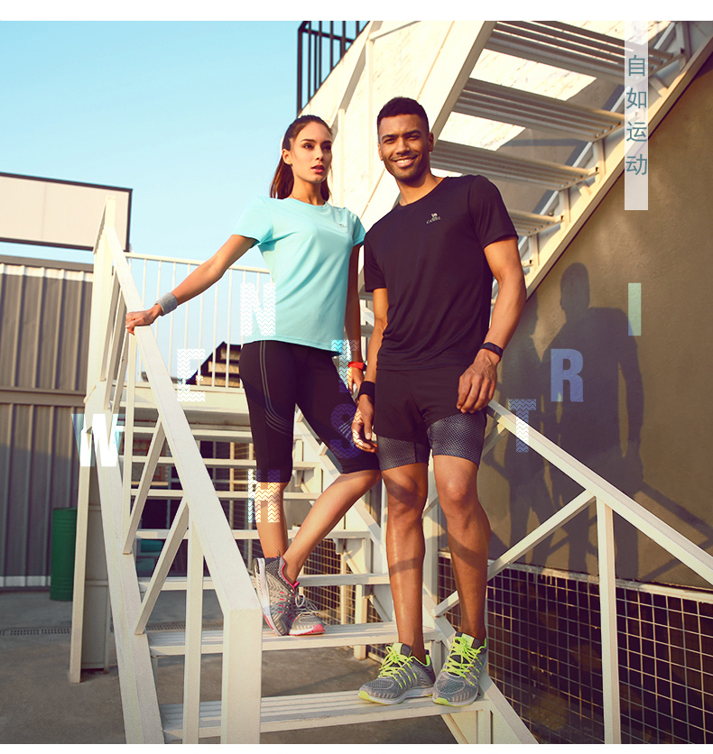Lạc đà mùa hè T-Shirt nữ cổ tròn tập thể dục mặc thoáng khí couple chạy quần áo của nam giới thể thao ngắn tay lỏng áo sơ mi áo ba lỗ thể thao nữ