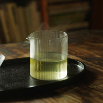 sus daily) Japanese and wind straight line pattern design simple modern heat-resistant glass Road Cup uniform Cup