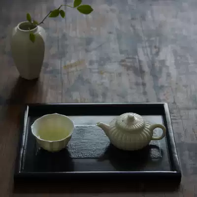 sus daily) Japanese wood lacquerware Black tea plate Dinner plate Wooden plate