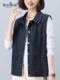 休闲全棉牛仔马甲女宽松短款背心2025春秋新款中年妈妈大码马夹潮