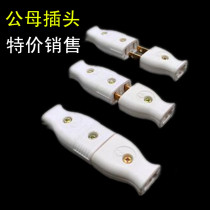 Special price power supply extension wire butt head two flat feet male and female head matching pair plug 10A250V national standard socket