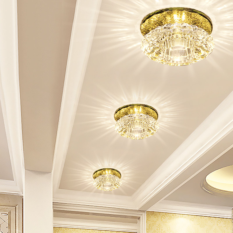Led crystal spotlight Xuanguan lantern suspension ceiling ceiling ceiling hole lamp walkway lamp corridor light walkway cat eye bullseye lamp cylinder light