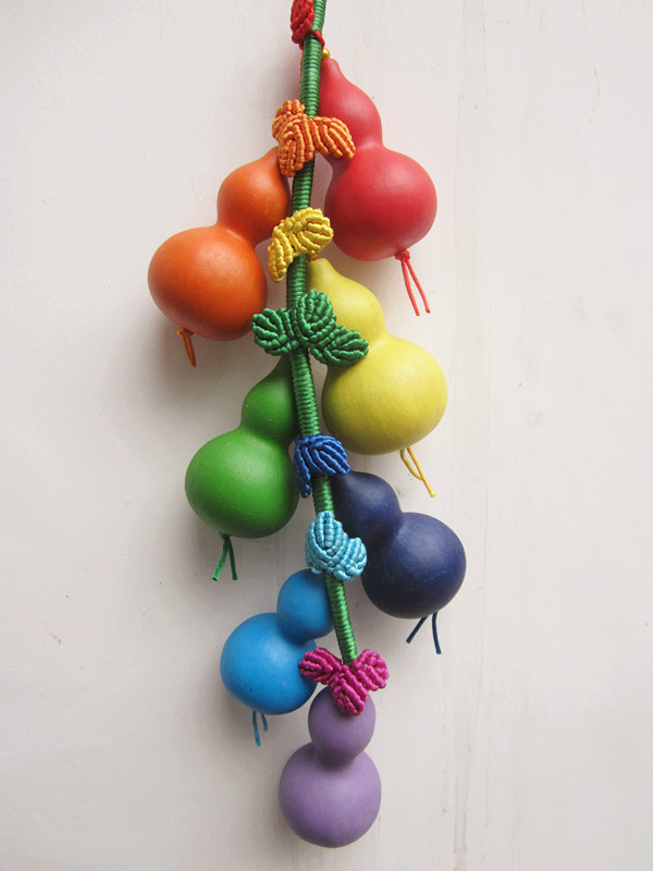 Natural small gourd Colorful gourd baby Seven-color gourd baby with rattan pendant hanging string 61 children's gifts