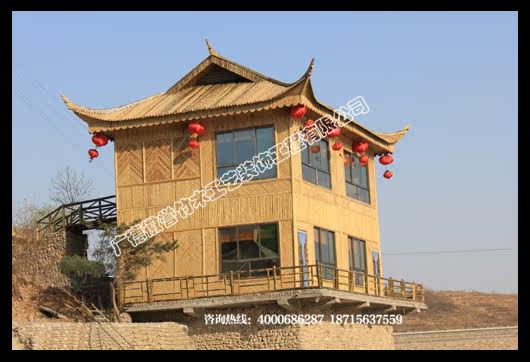 竹屋木屋竹建筑竹别墅竹楼竹房子农家乐室内外装修竹牌楼竹长廊亭 万能盛典 竹楼 牌楼 木屋 长廊 农家乐途虎网